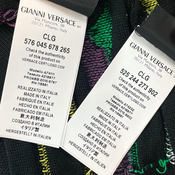 VERSACE • 2-Piece Distressed Jacquard Striped Cardigan and Tank Top Matching Set - Picture 14 of 16